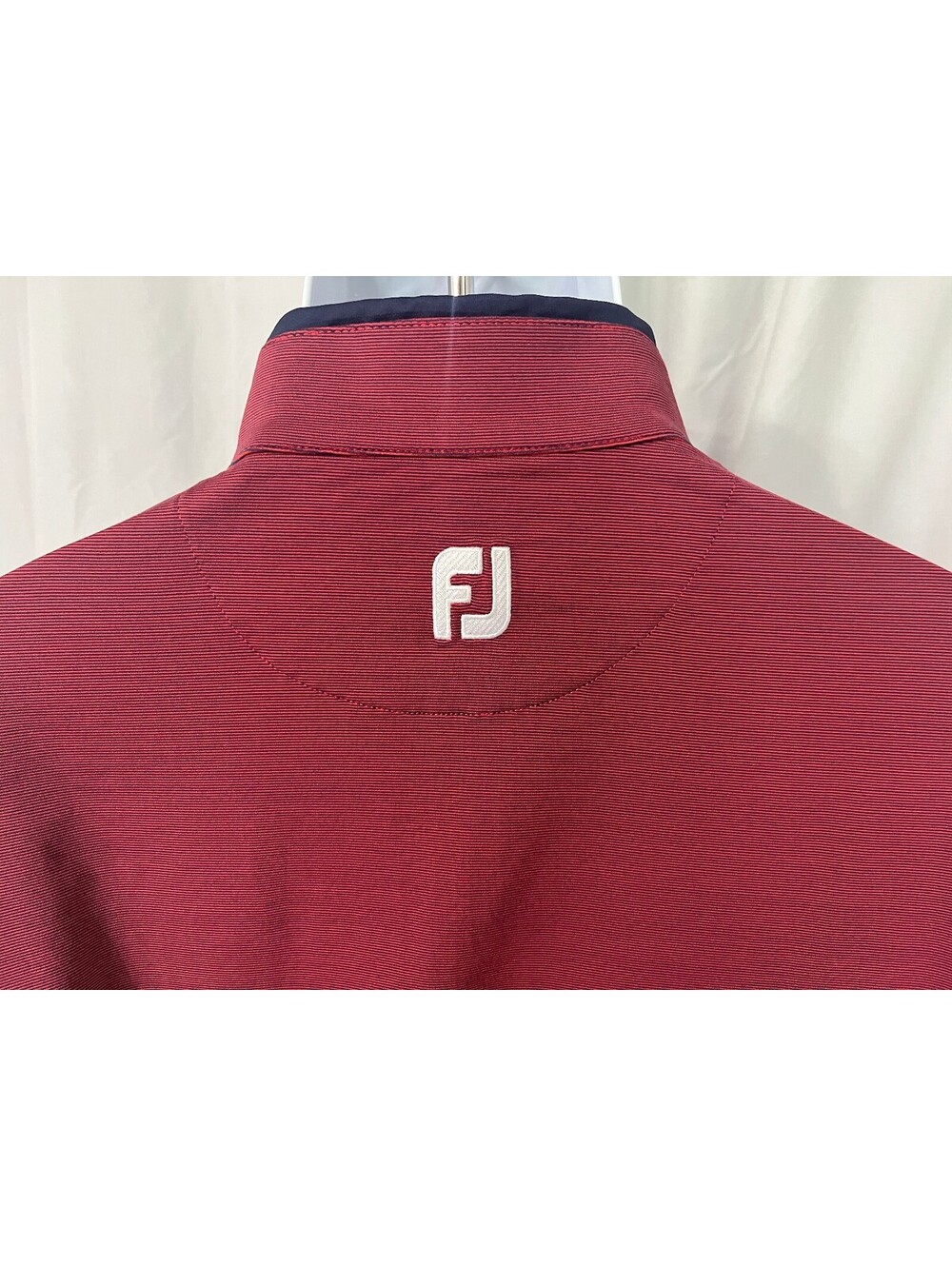 FootJoy FJ Men's Blue & Red Striped Performance 1/4 Zip Pullover Jacket M